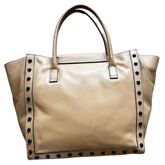 Loeffler Randall Women's Edgy Beige Studded Large Work Tote Purse - Picture 6 of 16